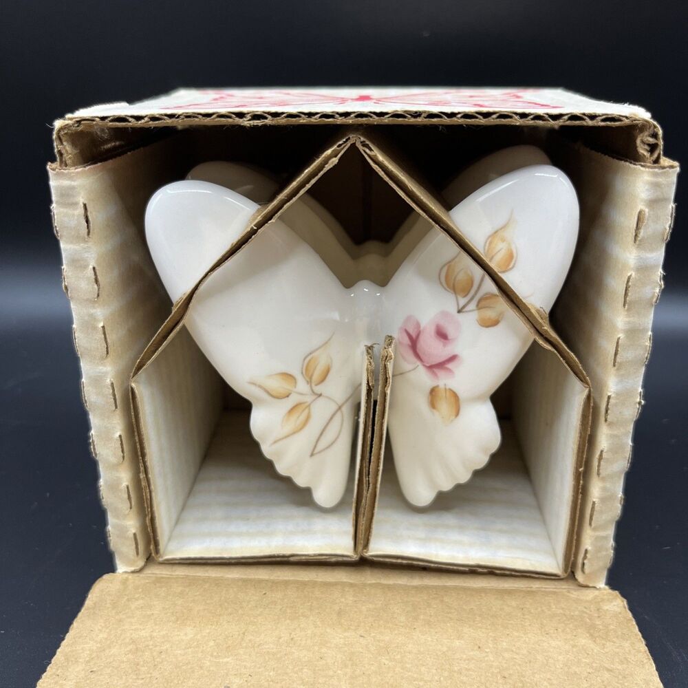 VNTG HOMCO Butterfly Wall Decor Gallery Set 3 Pink Rose Cottage Country 1980 NIB
